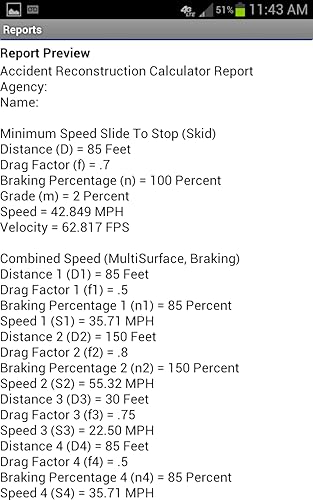 Accident Reconstruction Calculator