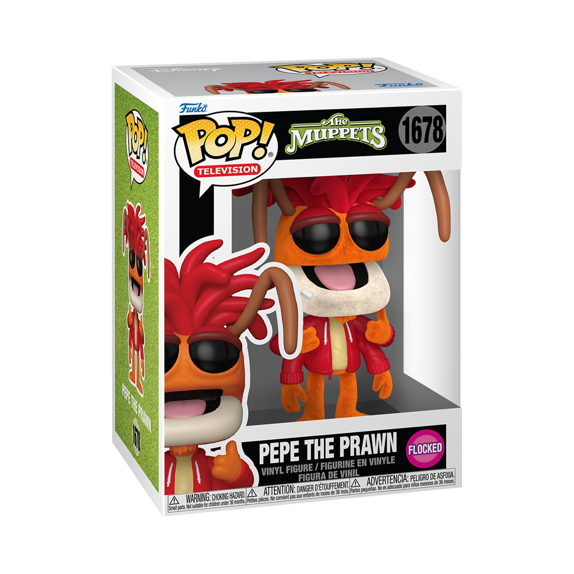 Funko POP! TV: The Muppets - Pepe the Prawn - Flocked - Collectable Vinyl Figure - Gift Idea - Official Merchandise - Toys For Kids & Adults - Model Figure for Collectors and Display