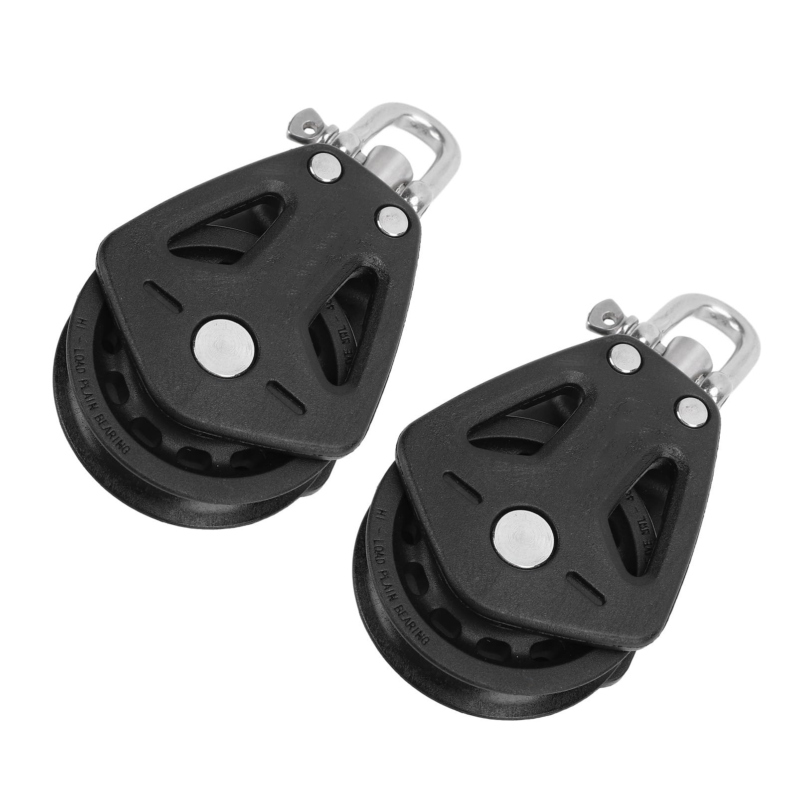Bloque de Polea, 2 Piezas de Ojo Fijo Rueda de Nailon de Acero Inoxidable Polea de Cabeza única con Rodamiento Suave y Silencioso, de Cuerda con Capacidad de Cuerda de 10 Mm para Canoas de