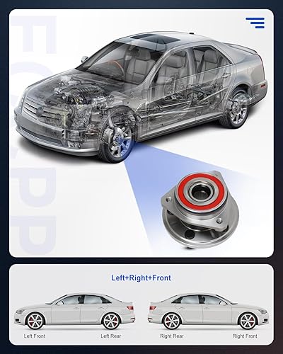 Miniatura 2 de ECCPP Rodamiento de rueda delantera y montaje de cubo para Jeep para Cherokee Comanche Grand para Cherokee Grand Wagoneer TJ Wagoneer Wrangler 2.5L