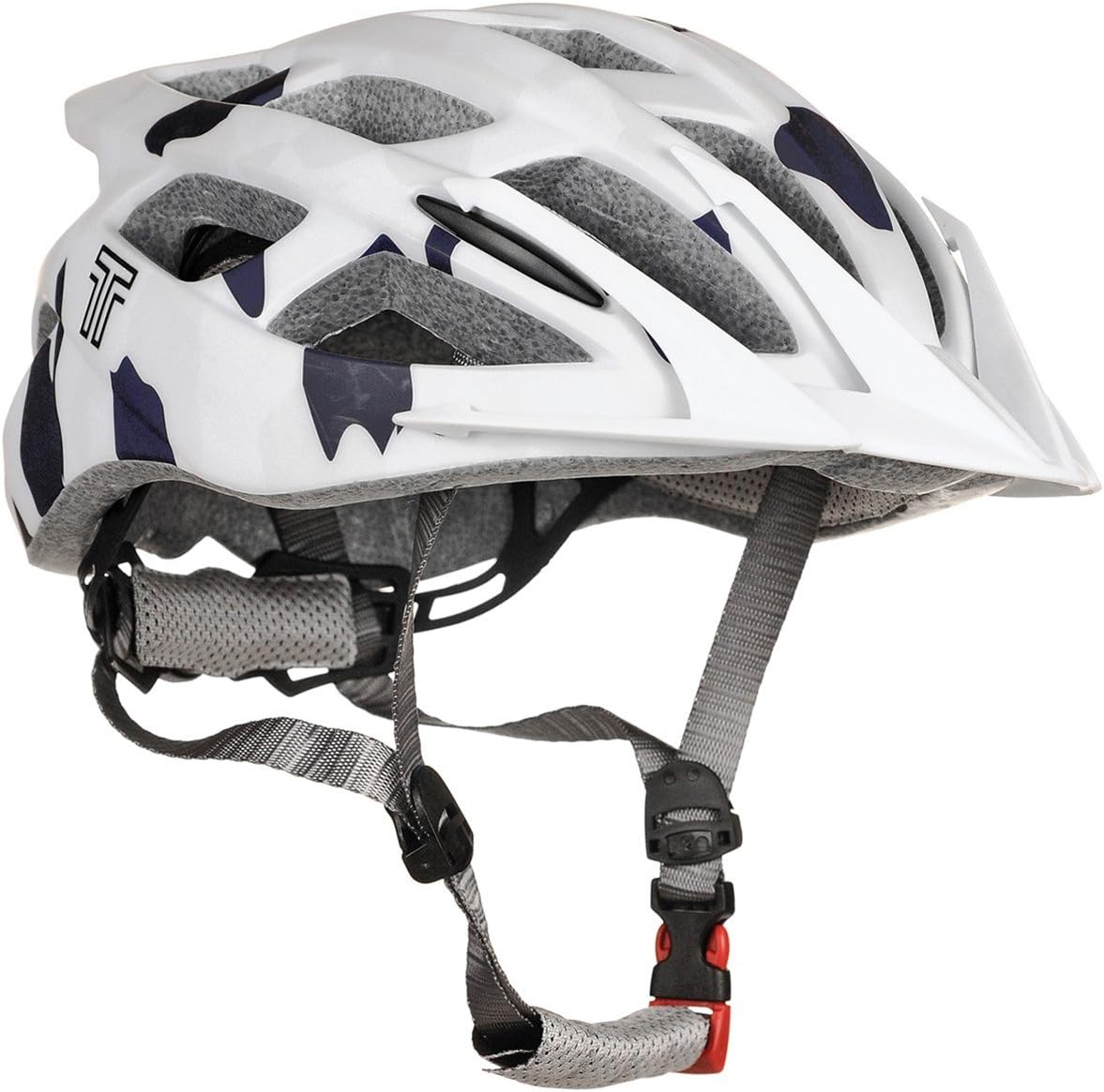 Tuzii Vela X-Function Trail Road MTB Mens Womens Cycling Helmet In Mould 54-58cm Adjustable White/Black Visor - HALF PRICE!!!