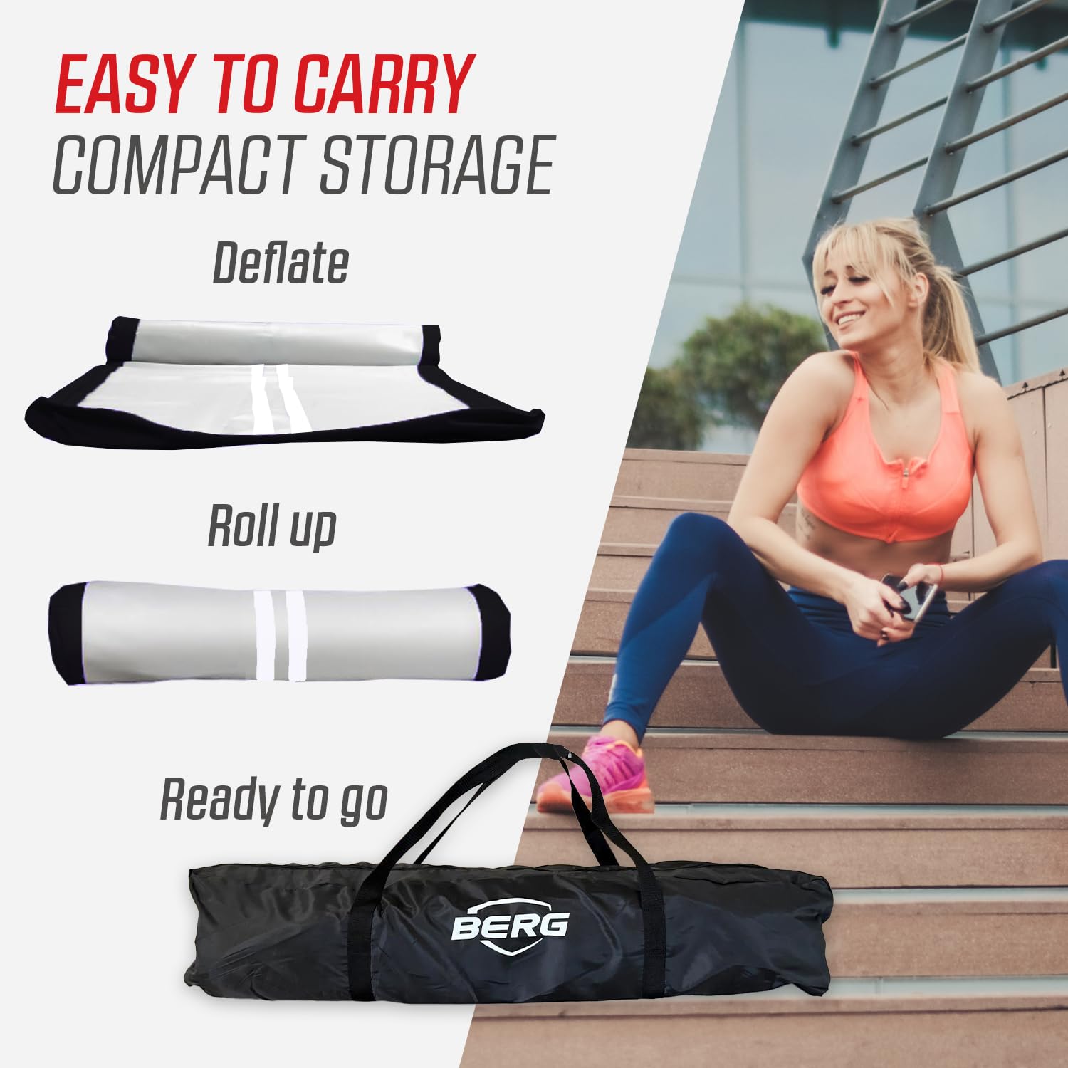 BERG AirTrack hinchable antideslizante para gimnasia en casa