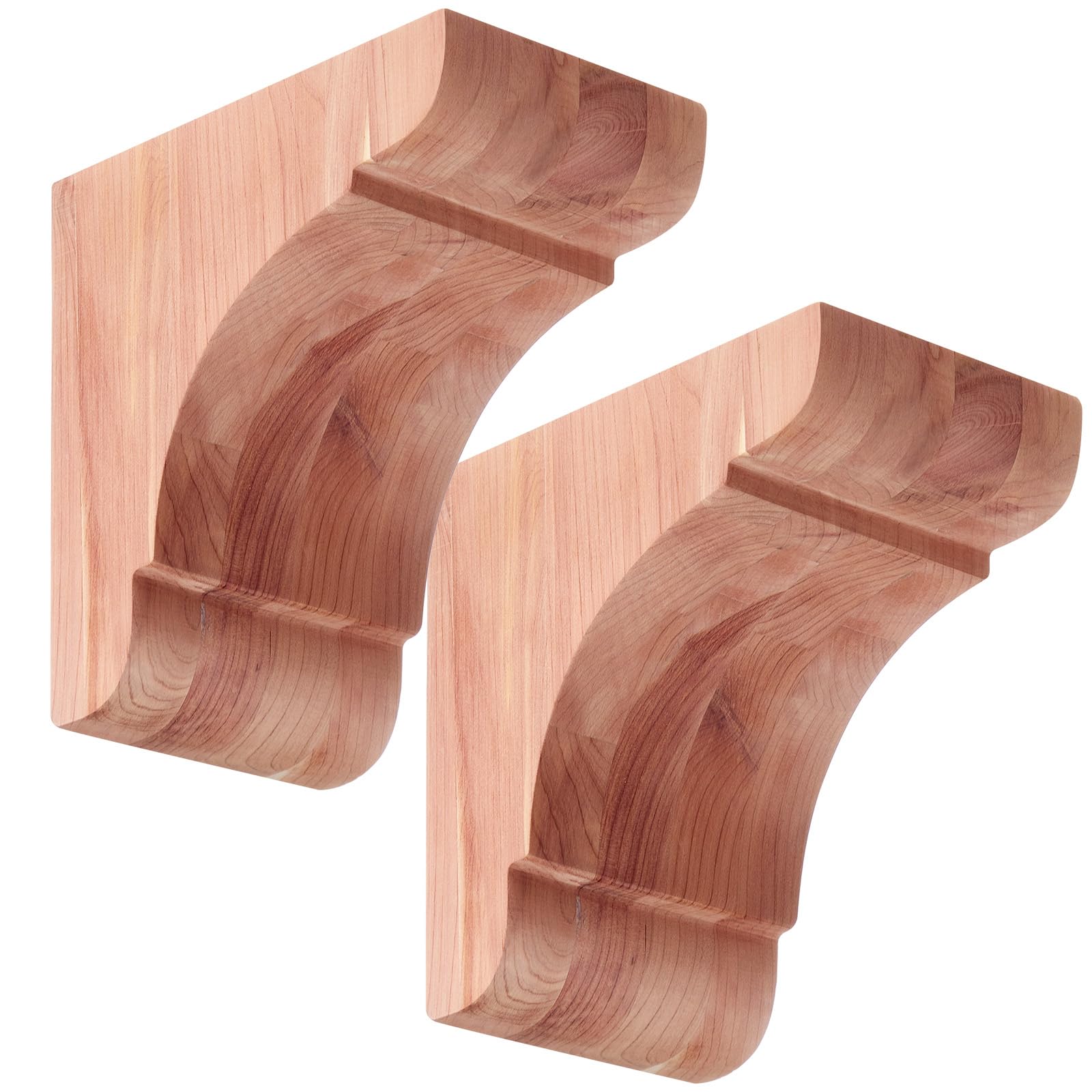 Vercraft 2 Pcs Wood Corbels Wooden Shelf Brackets 3.5'' W x 5 1/2'' D x 5 1/2'' H Unfinished Paintable Bracket with Hanging Hook for Doorway