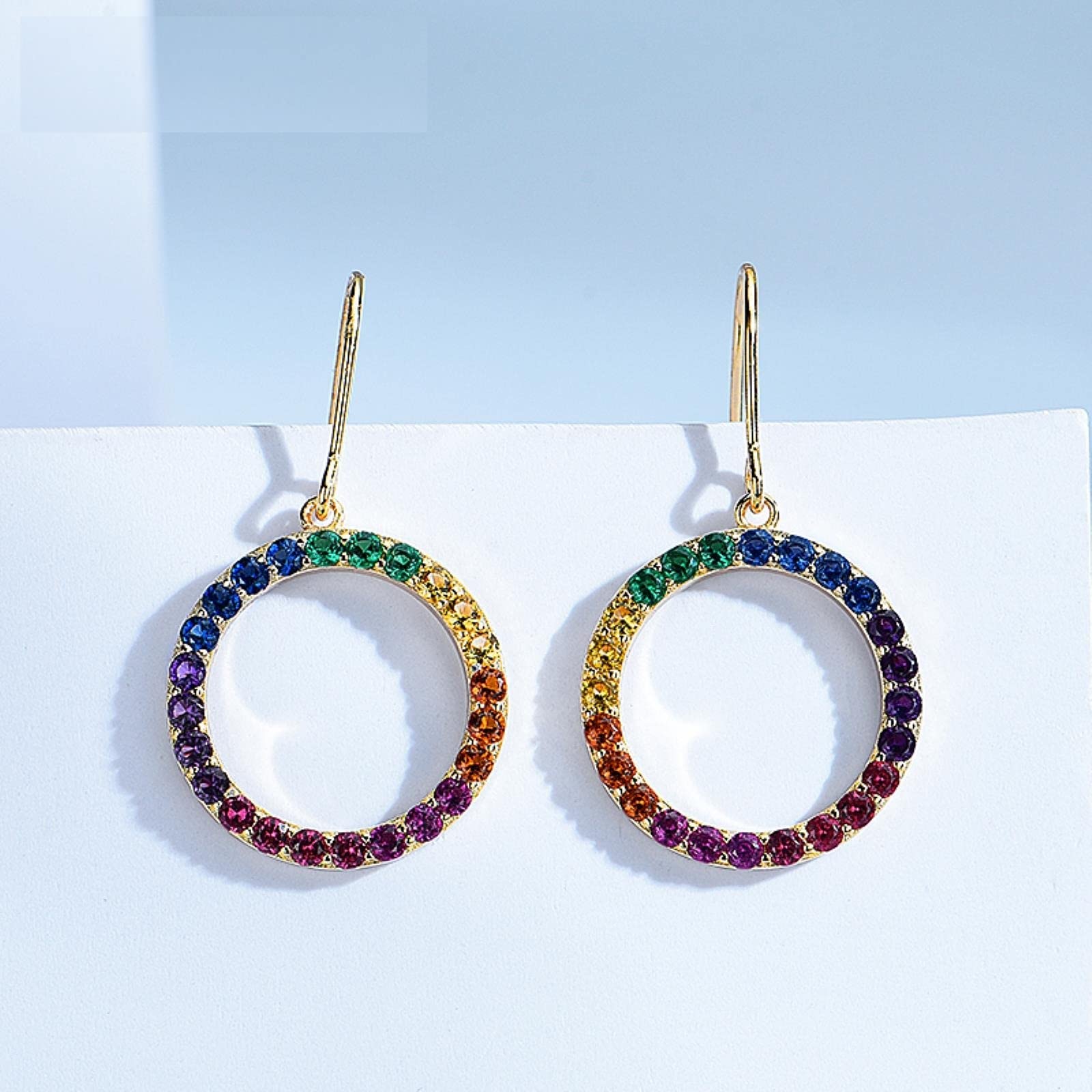 LOKILOKI Orecchini in Argento Sterling Massiccio Genuino 925 Orecchini Colorati Moda Festa per Le Donne Regali di Compleanno Gioielleria Raffinata