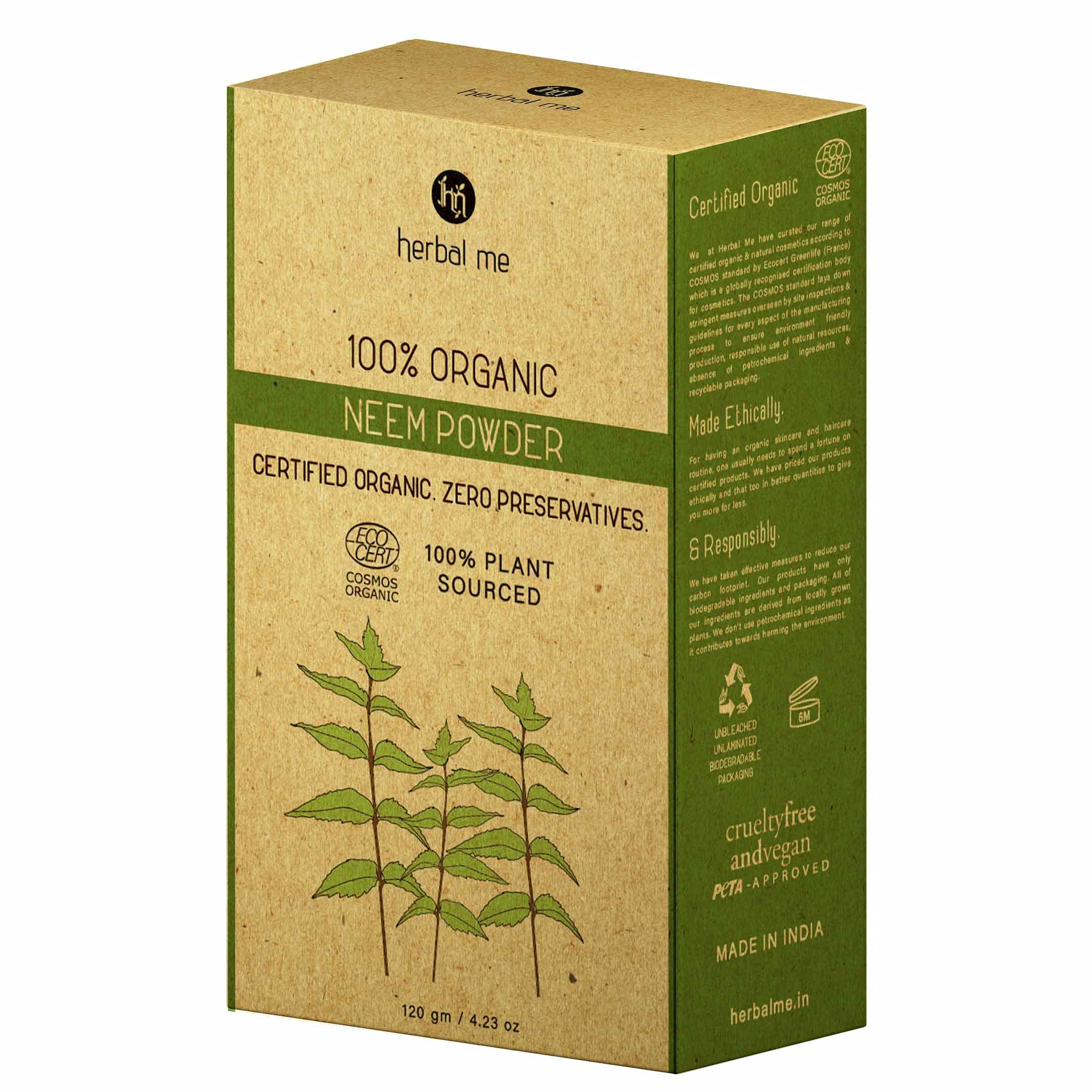 HM Herbal Me Certified 100% Organic Neem Powder | Hair Cleanser For Deep Cleansing and soft hairs _120gm-picture-24