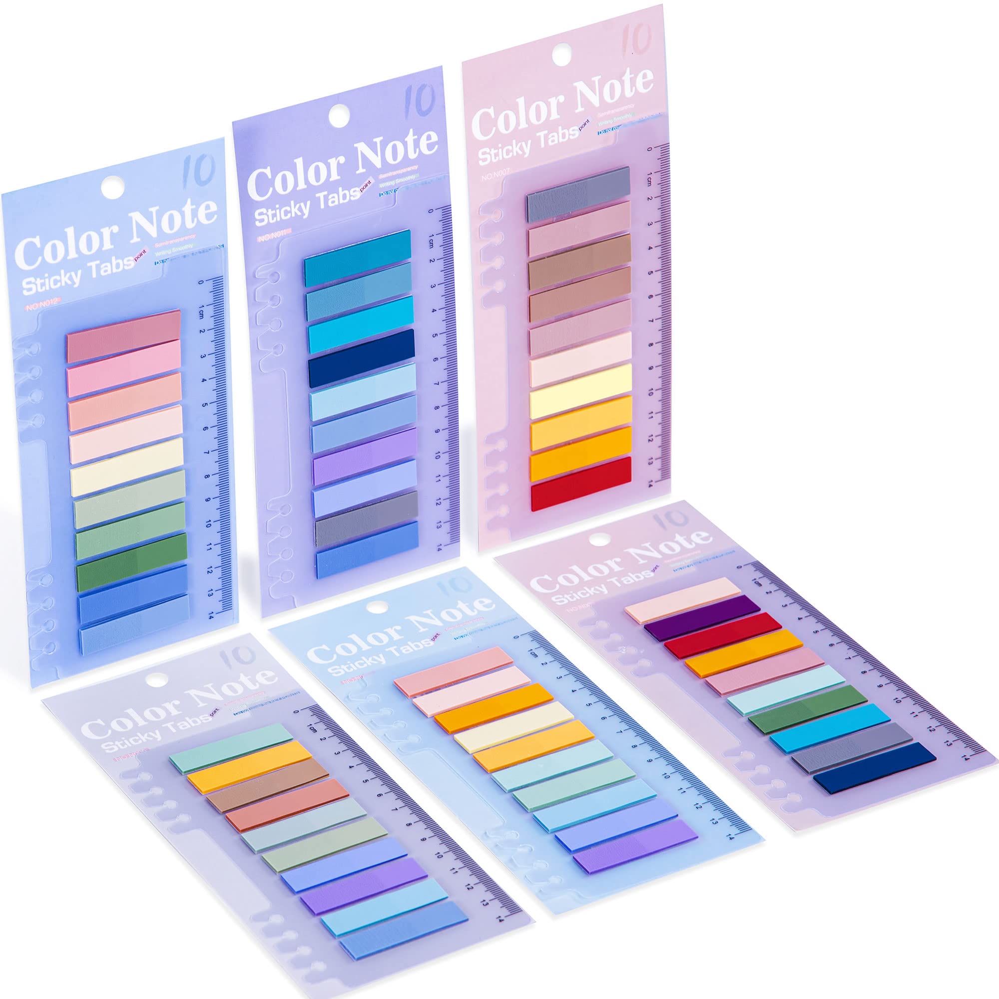 Golcellia 1200 Pieces Sticky Tabs Transparent Page Markers, Morandi Sticky Note Tabs Colored Writable and Repositionable Index Tabs, Tabs for Annotating Books