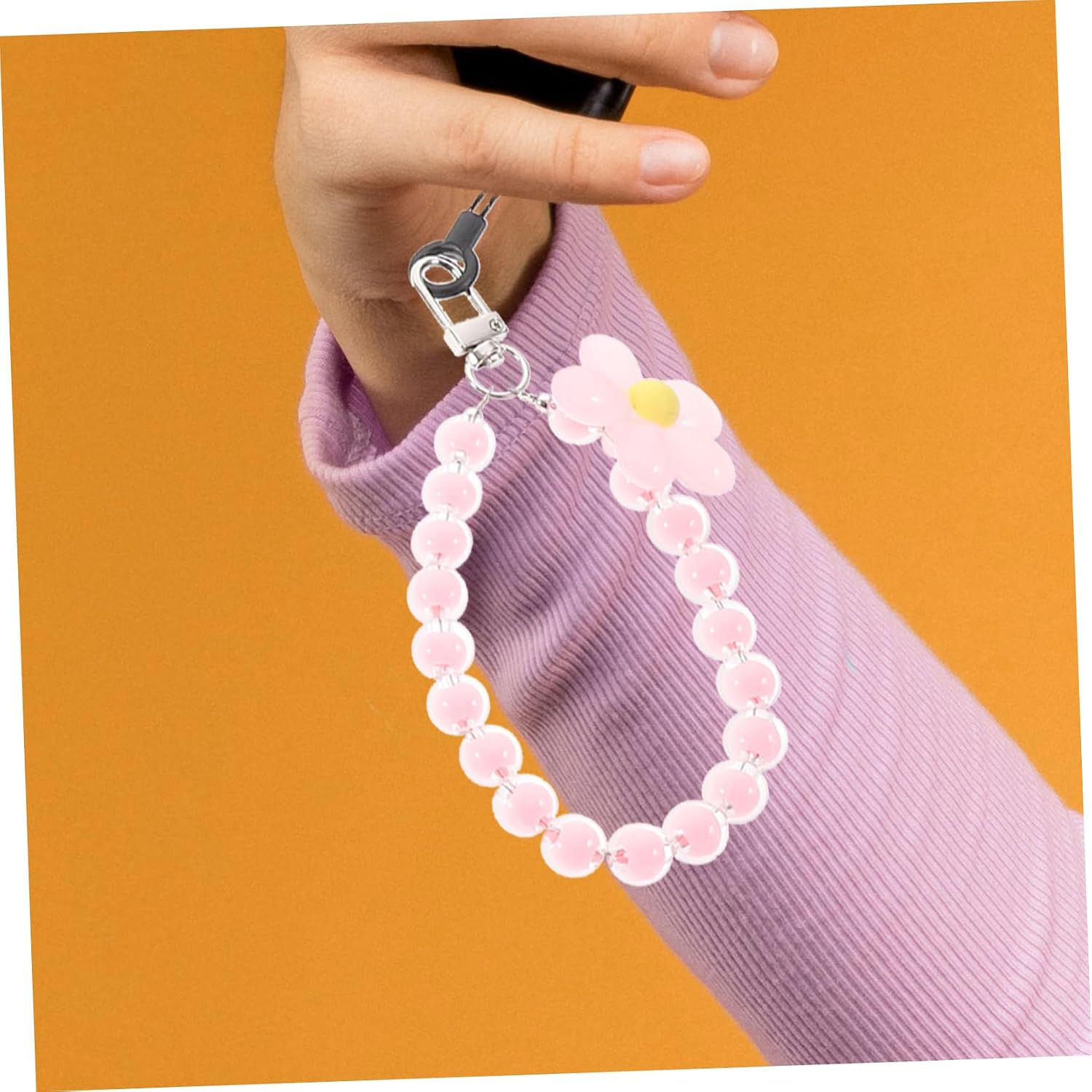 CHILDWEET 6pcs Cute Phone Wrist Strap Bohemian Beaded Phone Charm Lanyard for Women Keychain Chain Decor Accessory