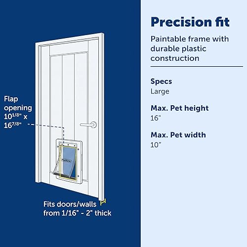 Miniatura 3 de Puerta para mascotas PetSafe de plástico - Fácil instalación para puertas de madera, PVC, metal y paneladas - Marco de plástico resistente a