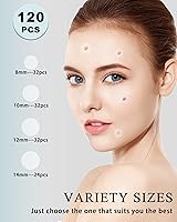 Vista 2 de Parches para el acné (120 parches), parche hidrocoloide para el acné con ácido salicílico, parches de espinillas para cara, parche invisible