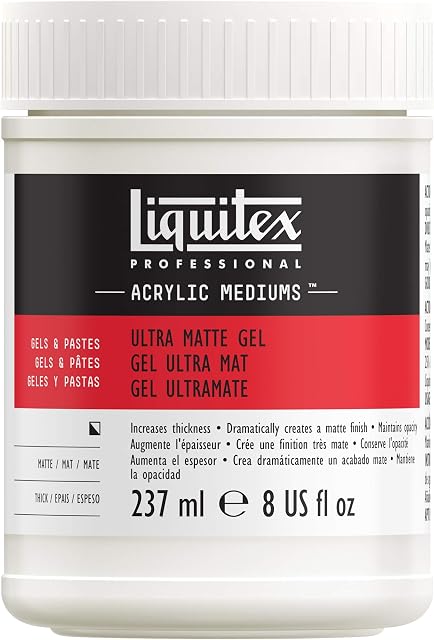Liquitex Professional Acrylic Medium for Acrylic Paint, Ultra Matte Gel, 237 ml