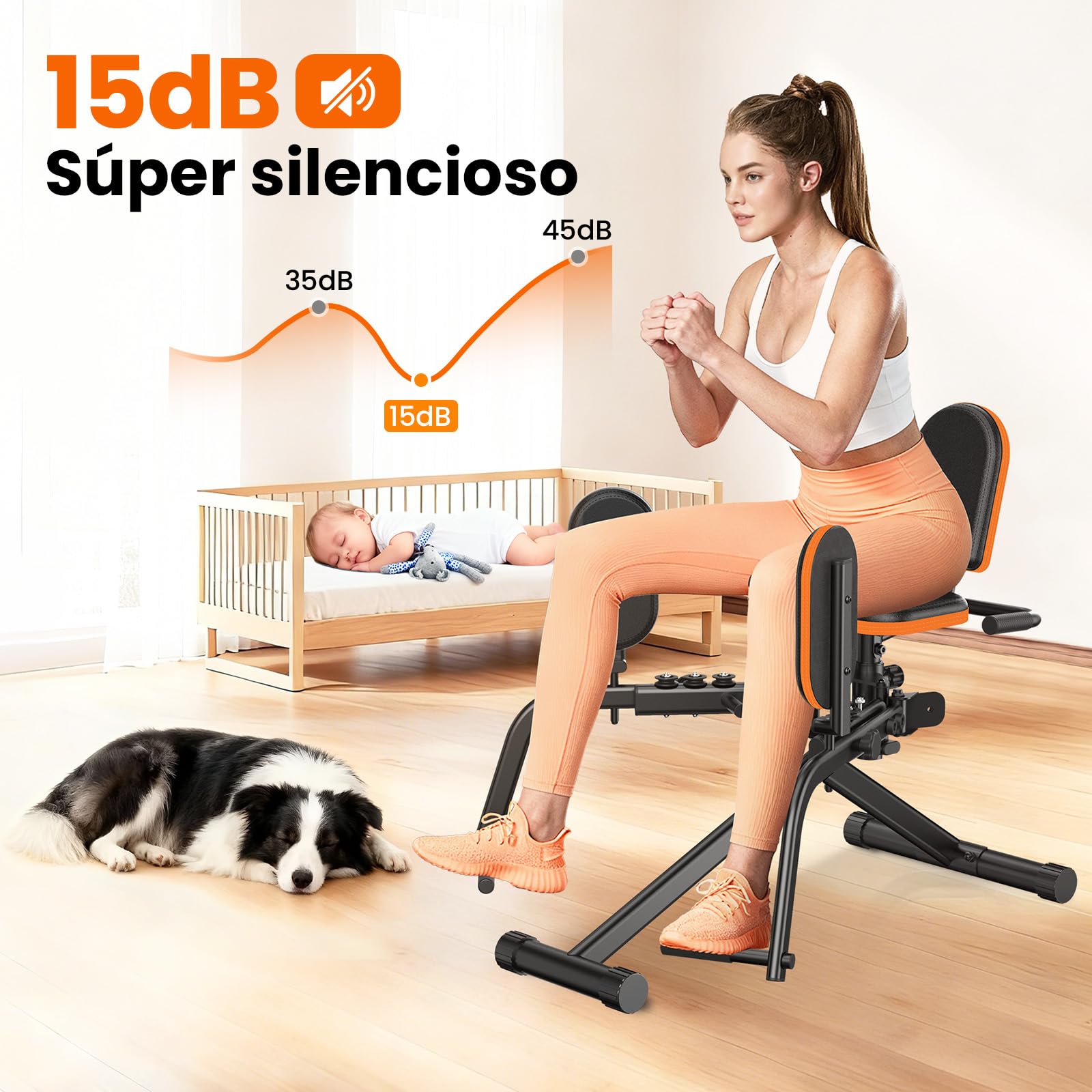 HXD-ERGO Máquina de Abductores y Muslos, Kegel Trainer para Hombres y Mujeres, Resistencia Ajustable, Fortalecedor de Glúteos, Caderas y Piernas, Compacto para Casa