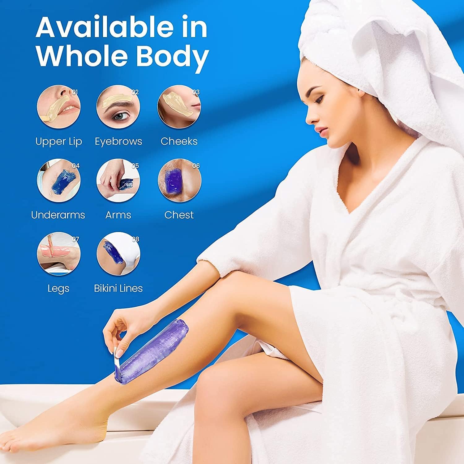 Calentador de Cera Depilatoria para Mujer y Hombre: Maquina de Cera Caliente para Depilar, 400g Cera Depilatoria para Todo Cuerpo, Zona Intima, Cejas, Facial, Piel Sensible, para Casa y Centro Belleza