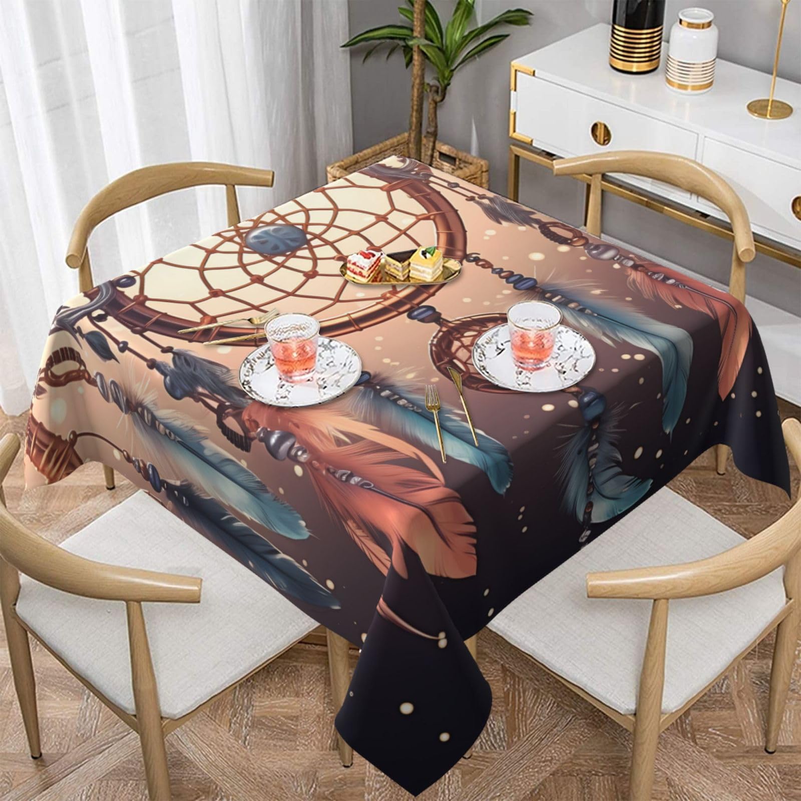 Nappe attrape-rêves antitache 152 cm pour effacer les corvées de repas