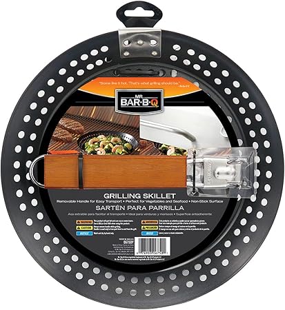 12" Non-Stick Grilling Skillet with Removable Handle - Large Grill