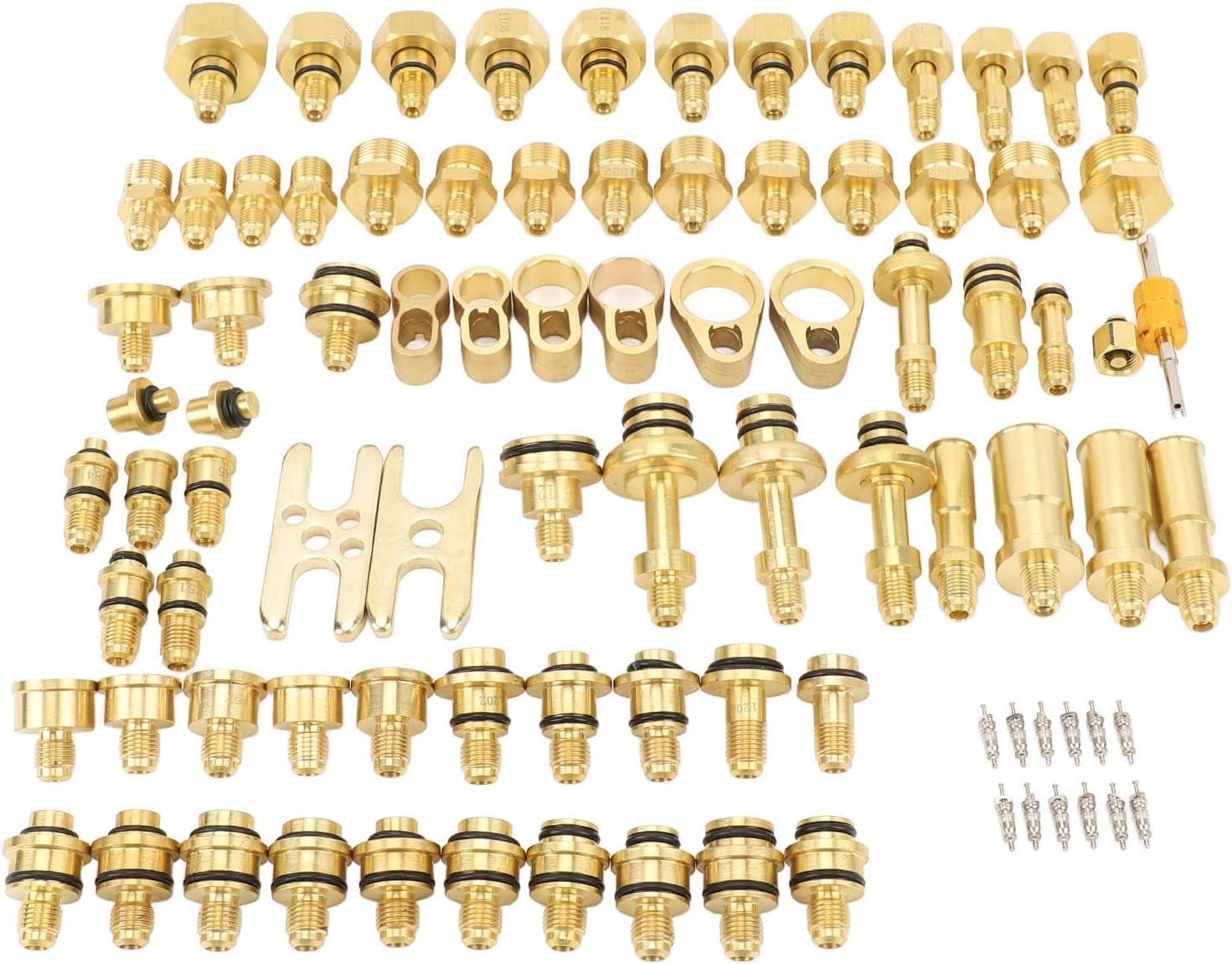 Auto Air Conditioning Repair Tools, Air Conditioning Tools & Equipment, Brass Ac Leak Detection Tools Connector Repair Kit for Car Truck Auto Ac (All-Copper Universal)