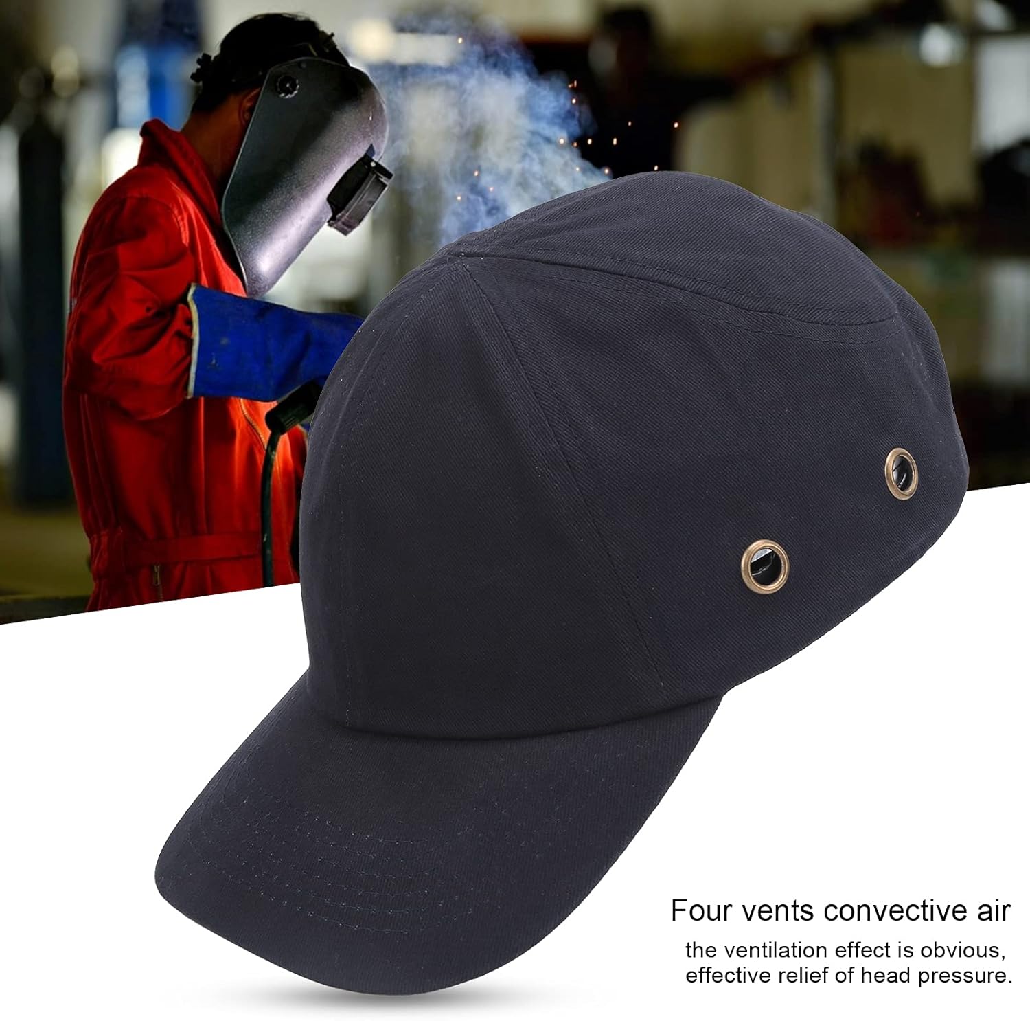 Breathable Bump Cap Baseball Style Hard Hat Shock Absorption for Industrial Safety & Protective Workers