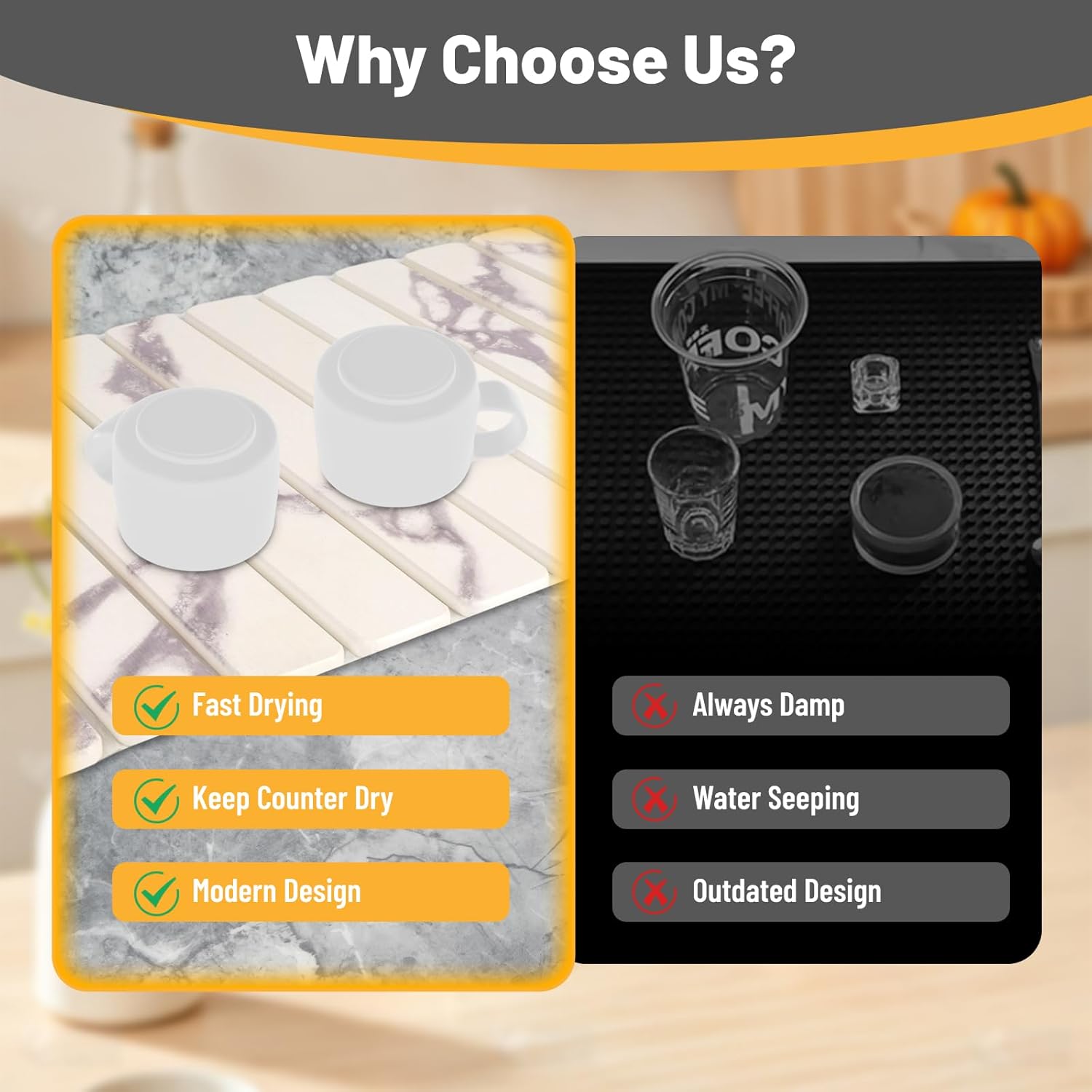 23*16'' Large Stone Quick Drying Mat For Kitchen Counter Bathroom Foldable and Absorbent Diatomaceous Earth Drying Stone Mat Home Pad Fast-Drying Floor Mat Marble White
