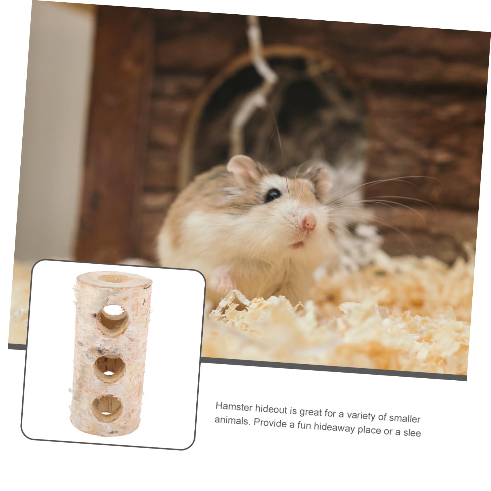 Holz Hamstertunnel und Meerschweinchenversteck aus Stabilem Birkenholz Atmungsaktives Versteck und Extra Schutz für Käfig und Kleintiere