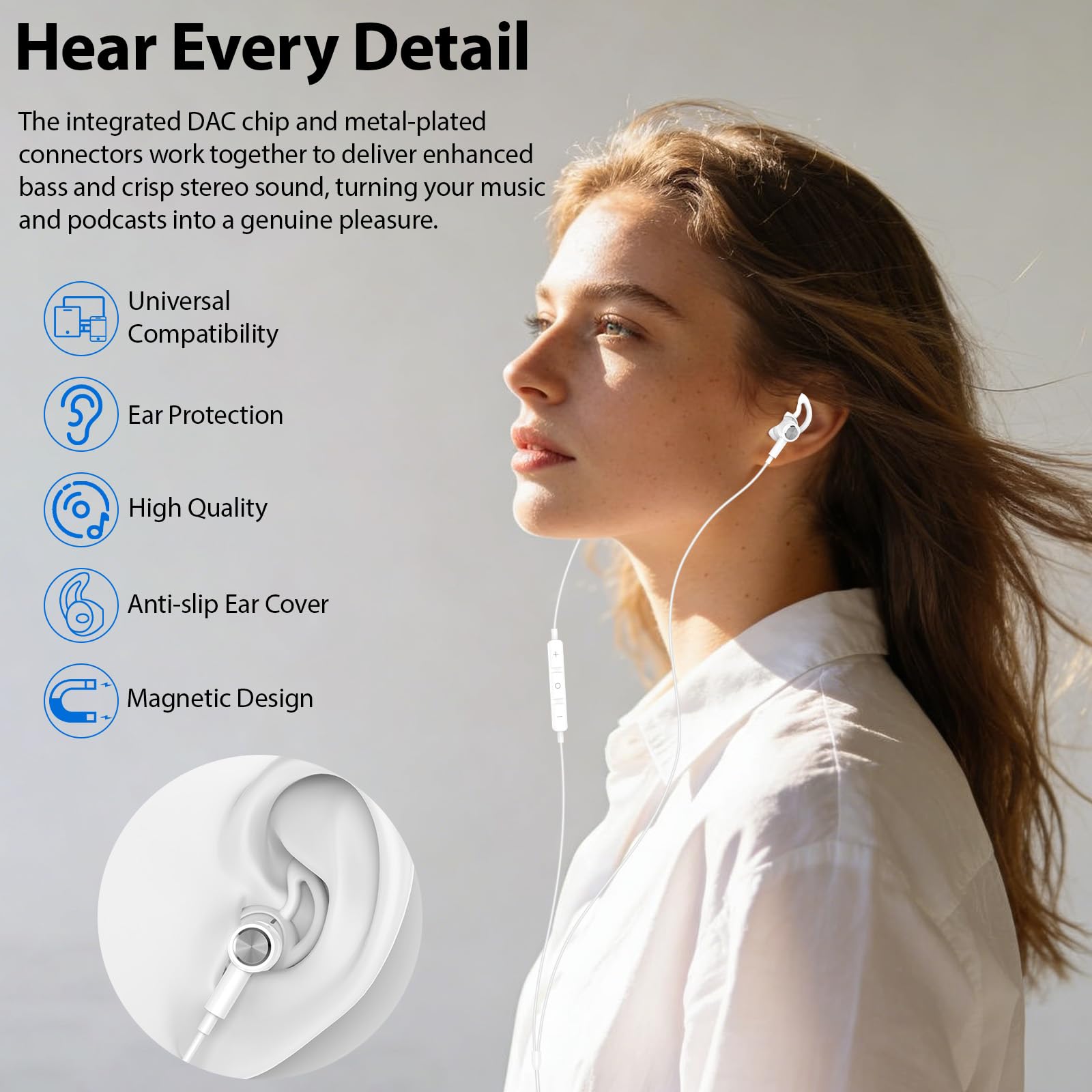 Écouteurs USB-C pour HONOR 400 Smart 5G X9d X8d, Écouteurs intra-auriculaires magnétiques type C Avec microphone et contrôle volume pour Google Pixel 10 9 REDMI Note 15 Pro+ Galaxy S26 S25 A17 A56 A36 - 2