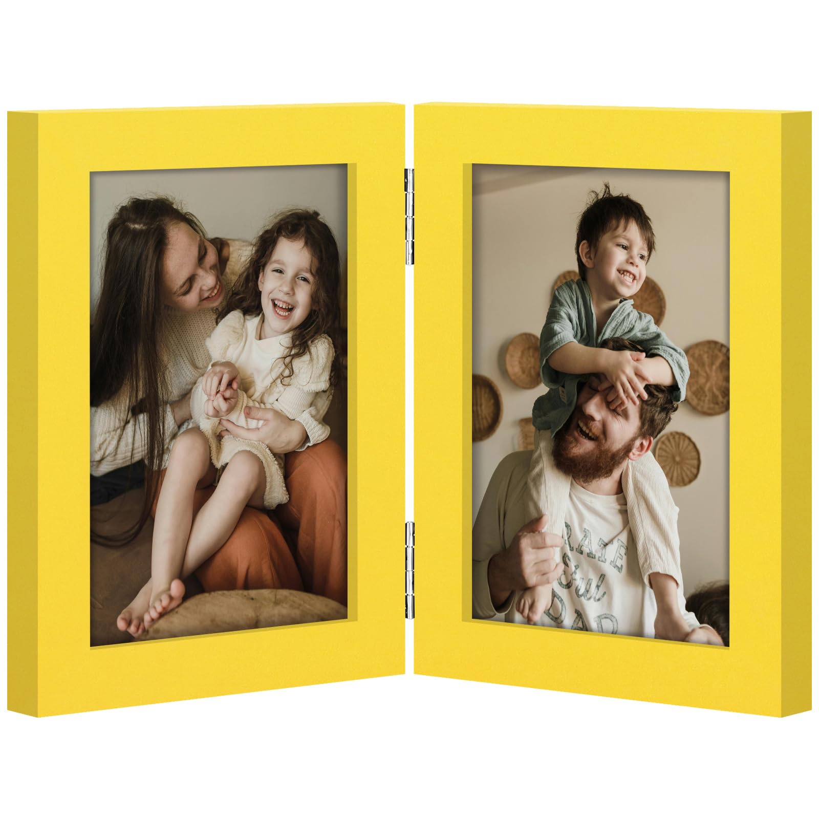 decorUhome Double 3.5x5 Picture Frame Vertical, Yellow โ image 1