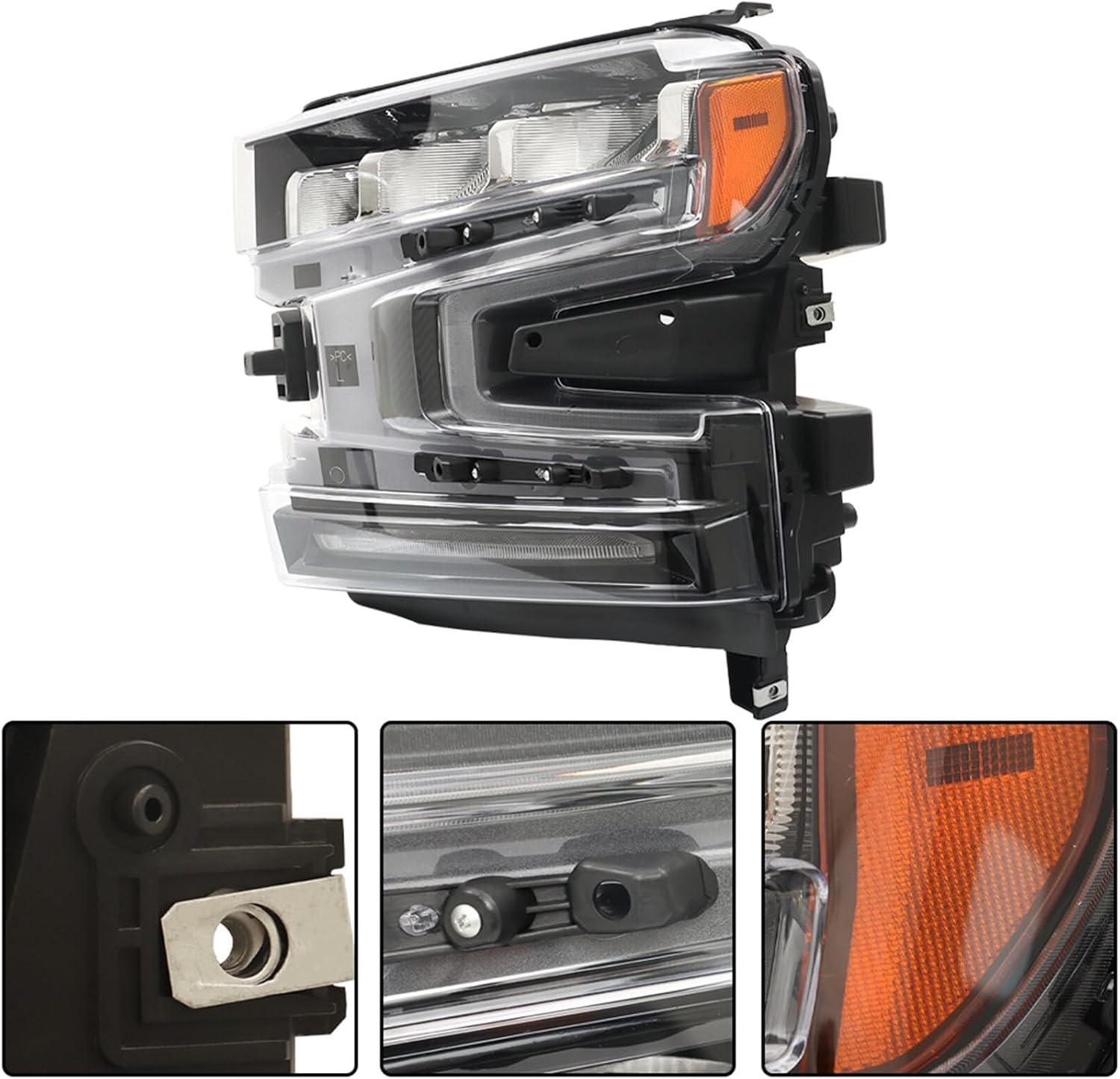 GM2502497 GM2503497 Headlight Assembly Replacement for 2019 2020 2021 Silver-ado 1500 Headlamp Driver and Passenger Side