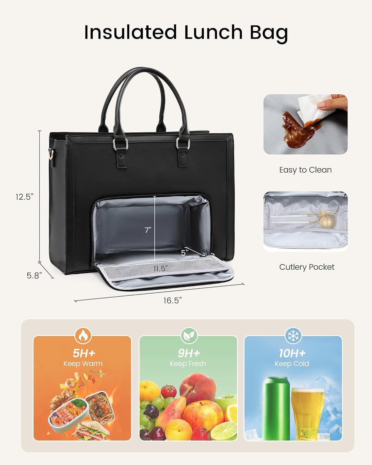 LOVEVOOK Laptop Tote Bag for Women, Large Work Computer Bag with Cup Holder image 2
