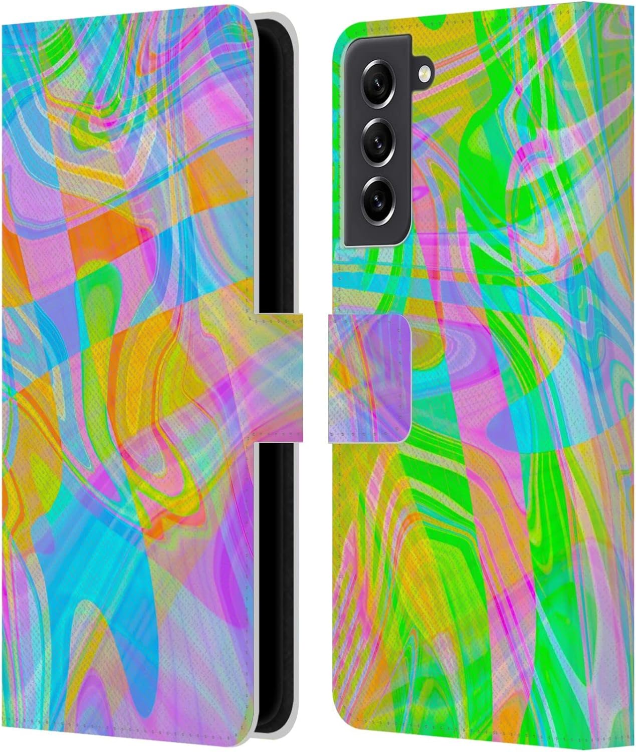Head Case Designs Officially Licensed Suzan Lind Light Green Marble Leather Wallet Case Compatible with Samsung Galaxy S21 FE 5G
