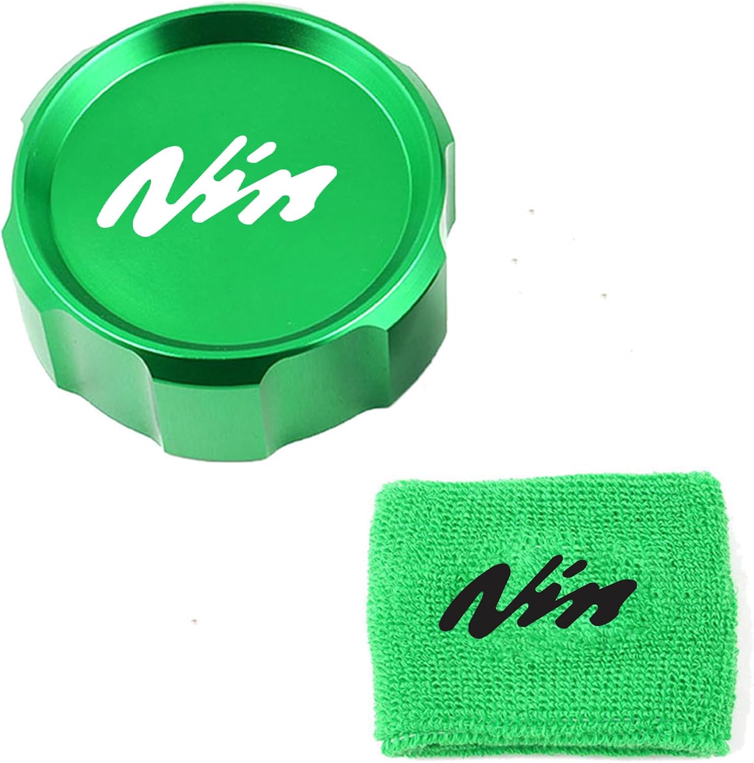 Compatible with 2026 NINJA ZX6R ZX636 ZX10R Ninja 1100SX 1000 SX ZH2 CNC Motorcycle Front Brake Fluid Reservoir Cap Oil Brake Reservoir Cover Sock (Green)