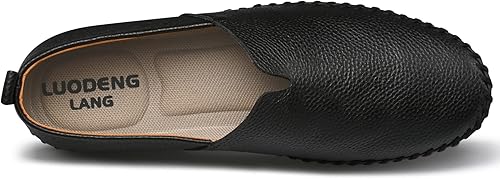 Miniatura 4 de Mocasines de cuero genuino para hombre, suaves, transpirables, hechos a mano, con costuras a la moda, casuales, ligeros, zapatos de vestir para