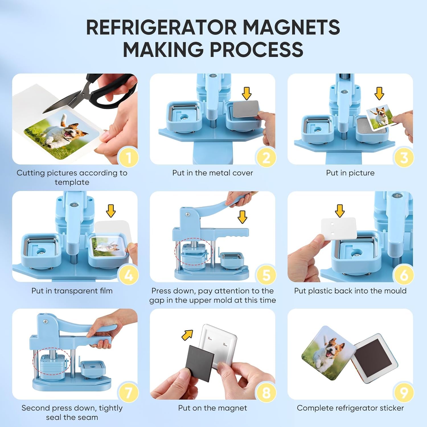 Puste magnesy na lodówkę, kwadratowe magnesy na lodówkę sublimacja, DIY dekoracyjne magnesy do reklamy prezent tablica biuro kalendarz kuchnia wystrój domu