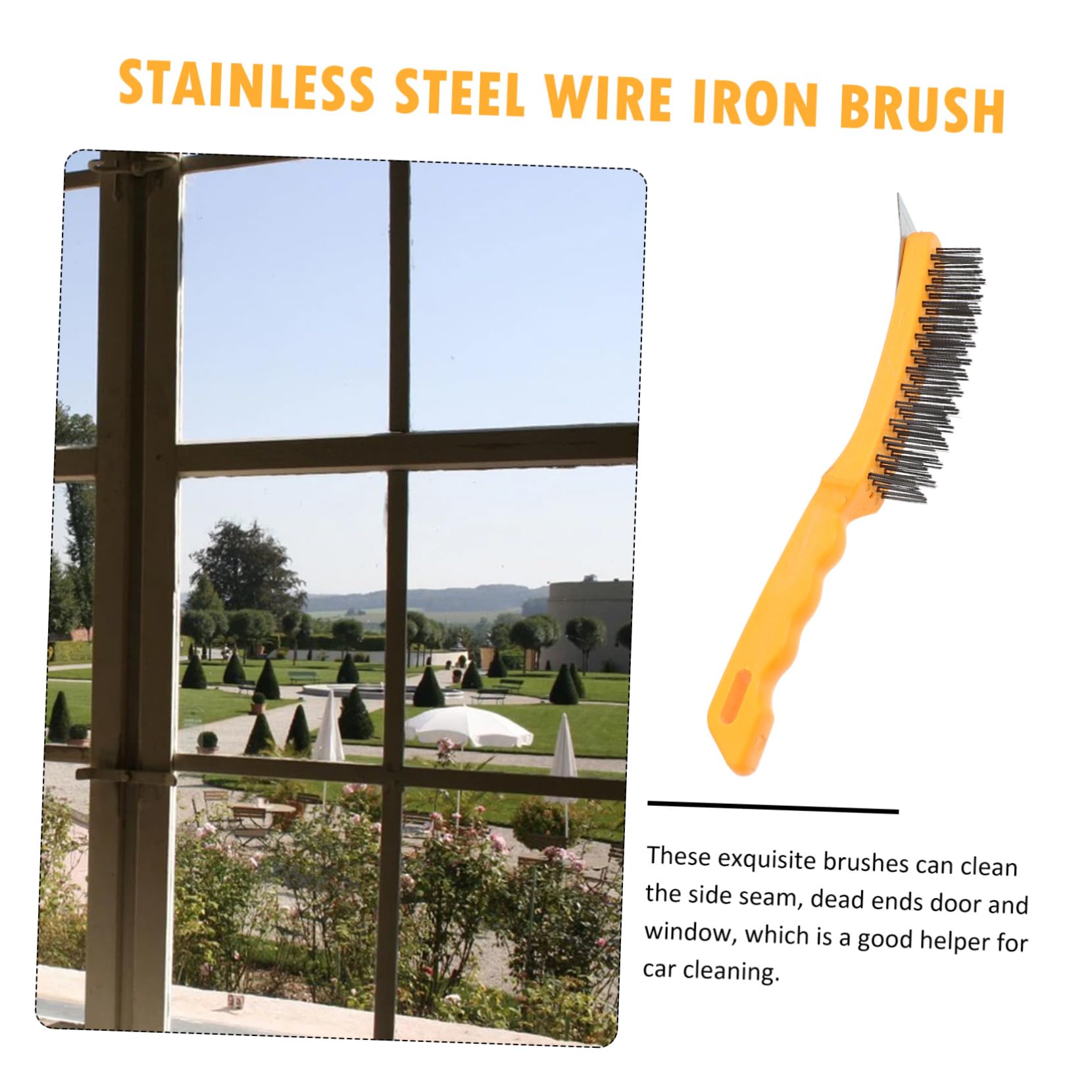 DINHEAROM Rust Removal Tools 2pcs Wire Brush Set Cleaning Brush for Welding Handle Welding Brush for Gaps