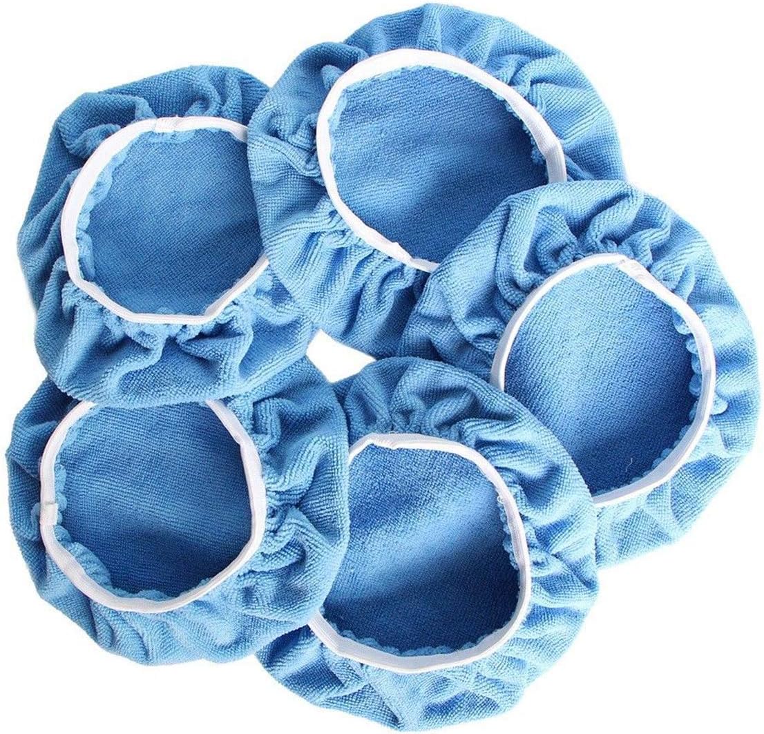 ZYTC Car Polishing Waxing Sleeve Polisher Pad Bonnet Microfiber Pad Soft Pack of 5 (Dark Blue, 9"-10")