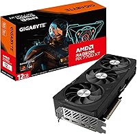 Vista 1 de GIGABYTE Tarjeta gráfica Radeon RX 7700 XT Gaming OC 12G, 3 ventiladores WINDFORCE de 12 GB 192 bits GDDR6, tarjeta de video GV-R77XTGAMING OC-12GD