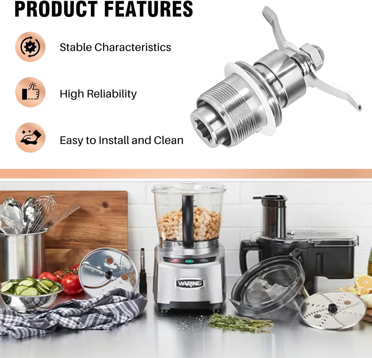 502977 Blender Cutting Blade Assembly Compatible with Commercial Blender Models CB6 CB10 CB15 Waring Gallon Blenders Replace 18396 501920 502493 500962 501838 502975 Blade Cutting Assembly