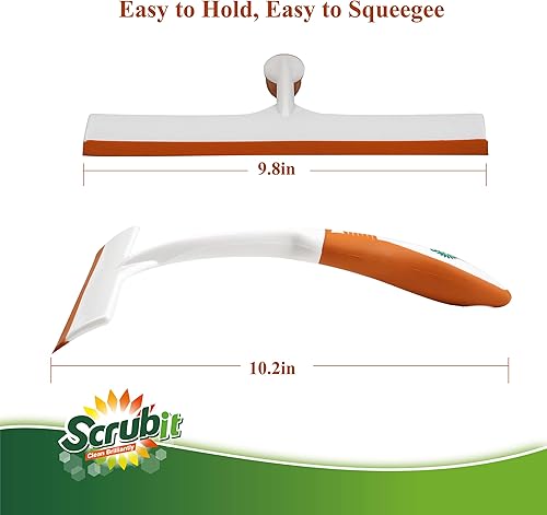 Vista 8 de SCRUBIT Escobilla de goma ligera para ventanas y duchas, limpiacristales, parabrisas de coche y espejo, herramienta de limpieza sin rayas