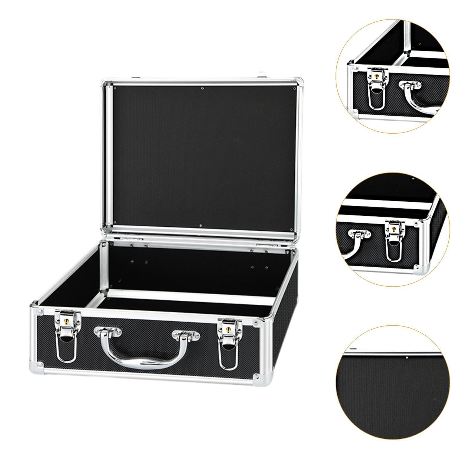 LOVIVER Valigia in lega di alluminio, valigetta portautensili portatile, grande, rigida, antiurto, multiuso, organizer per valigia per uomo all'aperto, M