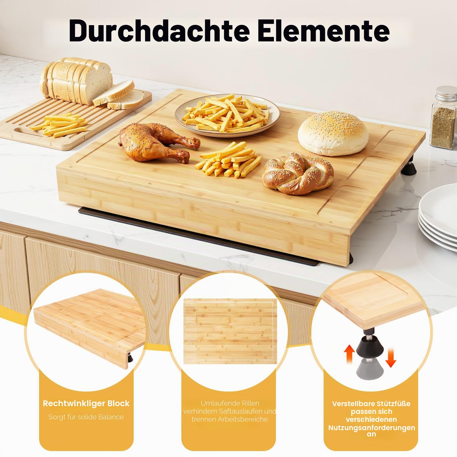 Bambus Herdabdeckungen, Herdabdeckplatte, Multifunktionale Herdabdeckung für Herd oder Spüle, erstellbare Abdeckung Küchenbrett 75x54cm