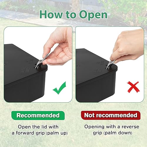 Miniatura 2 de Anblak Paquete de 2 cajas de estación de ratas con llaves, estación de roedores mantiene a las ratas alejadas, mantiene a los niños y mascotas