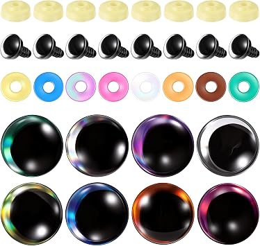 16Pcs 25mm Crochet Safety Eyes, 3D Amigurumi Eyes with Washers