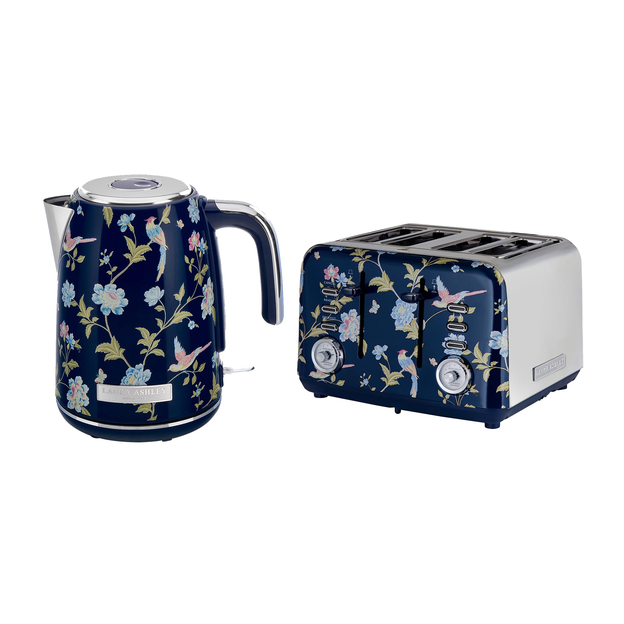 Laura Ashley VQ Elveden Marine Toaster und Wasserkocher Set 4-Scheiben