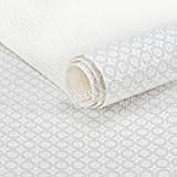 RAY STAR 12X120 Inch Shelf Liner for Kitchen Cabinets, Non-Adhesive Cabinet Liner Washable, PVC Drawer Liner for Dresser Non-Slip Bathroom (White Circle)(1 Roll)
