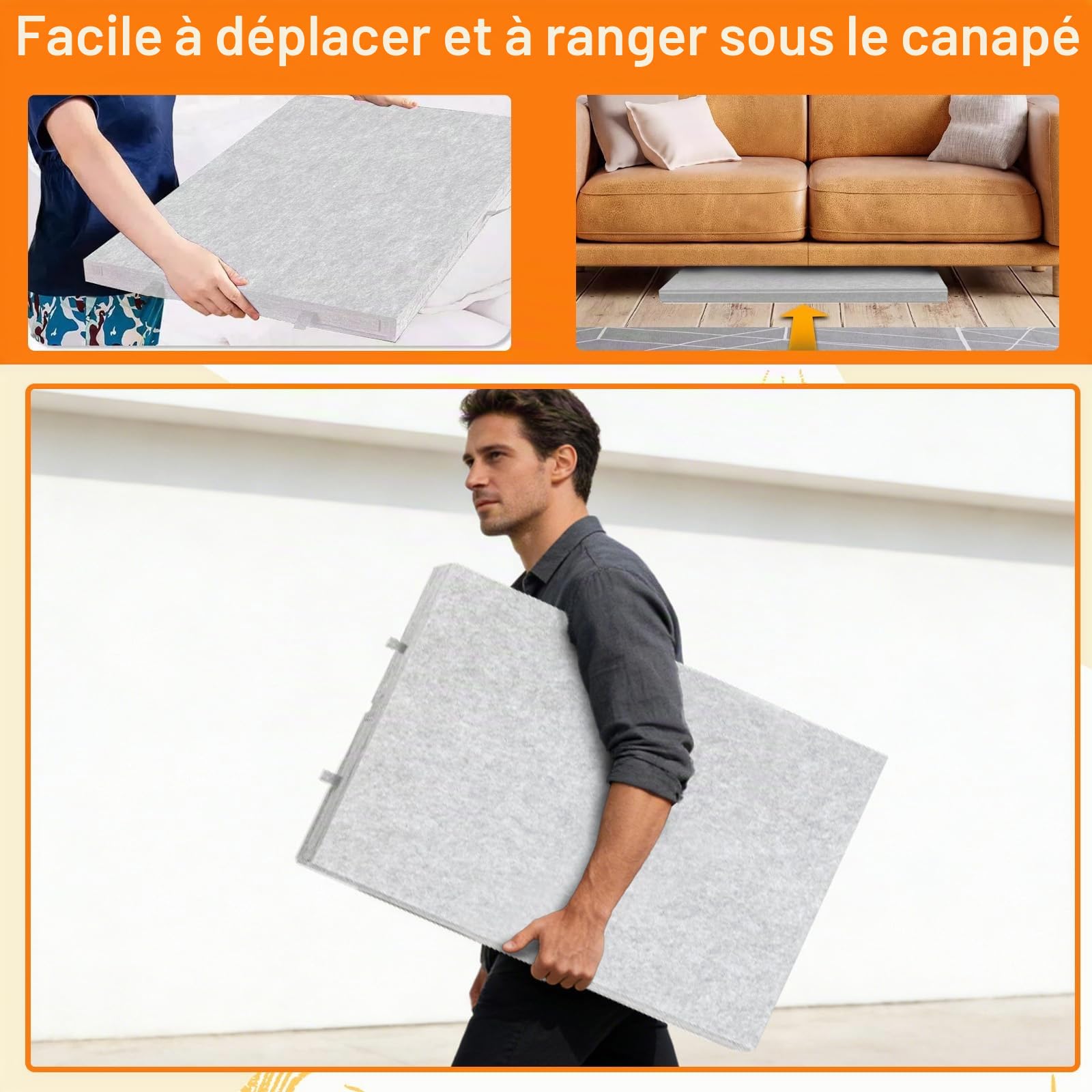 Planche à Puzzle Pliable 1000 pièces, Portable, 2 en 1 Planche à Puzzle Portable avec 6 Tiroirs & Couvercle, Planche de Puzzle, Table de Puzzle, Cadeau de Noël pour Adultes, Enfant (Gris)