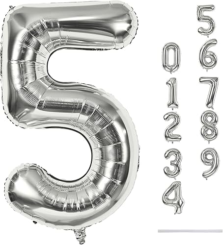 Miniatura 31 de Globos beige de 40 pulgadas con números grandes 3, globos de helio de dígito 3 de color blanco marfil autoinflables para terceras niñas, globos