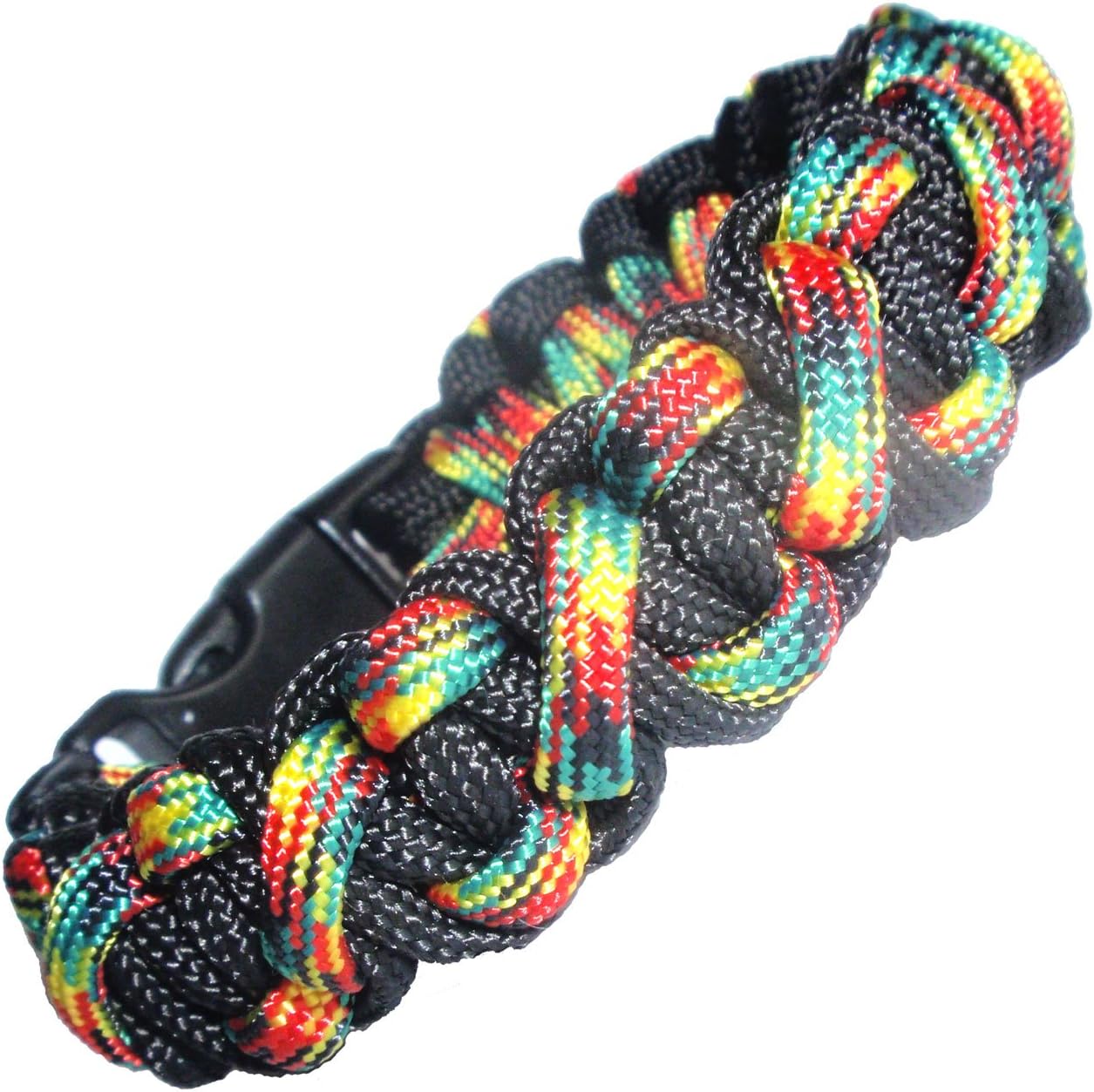 550 Paracord Rasta Colours Survival Paralix Cobra Solomon Bar Bracelet