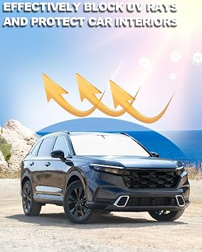 Front Windshield Sunshade Fit for Honda CRV 2017-2022 UV Ray Reflector Foldable Car Shade Automotive Windshield Sunshades fit Over-All Honda CRV Windshield Sun Shade |Keeps Your Vehicle Cool|