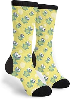934 Novelty Office Socks Cute Cartoon Frog Socks Comfortable Running Socks Unisex For Trekking Women Everyday 40Cm