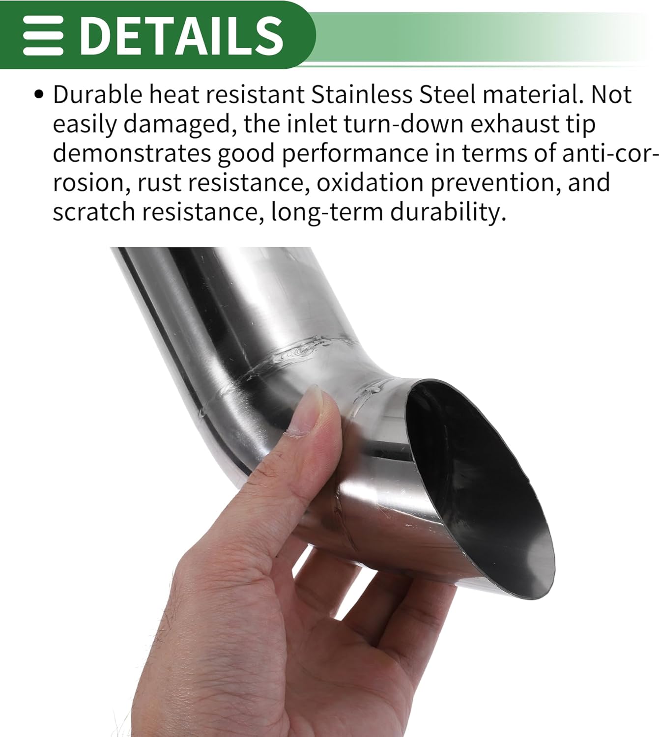 Motoforti 2.5" ID Inlet Turn Down Exhaust Pipe T304 Stainless Steel Surface Polishing Mandrel Bend Elbow Tube 12" Overall Length Suitalbe for 2.5" OD Tailpipes