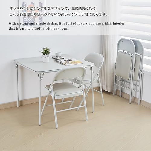 Miniatura 5 de KAIHAOWIN Paquete de 4 sillas plegables acolchadas de vinilo, marco de metal, silla plegable resistente con respaldo y asientos acolchados para