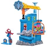 Marvel Stunt Squad Crane Smash Playset, Spider-Man vs. Green Goblin, 1.5-Inch Super Hero Action Figures, Marvel Toys for Kids Ages 4 and Up