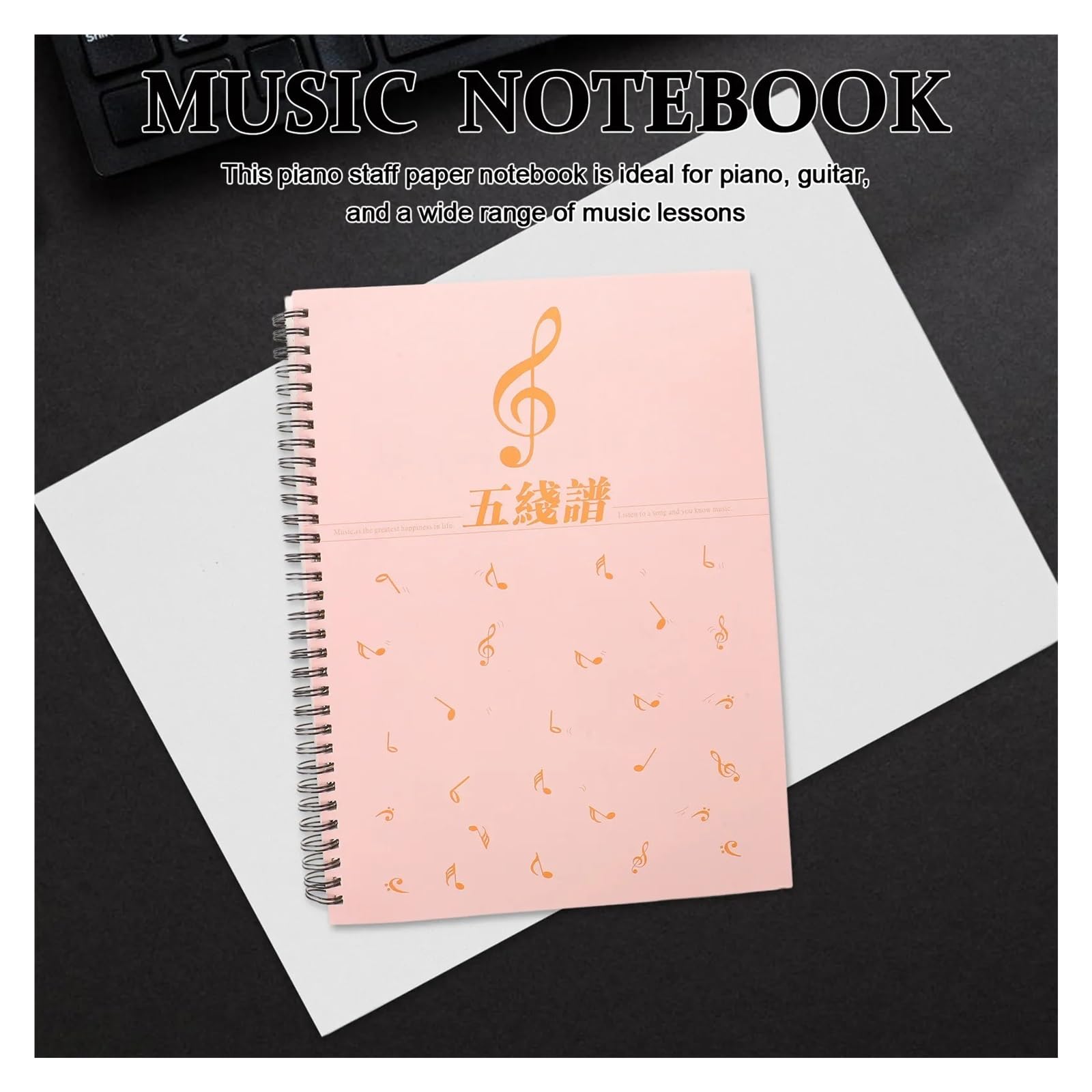 80 Blatt A4-Musikmanuskript-Notizbuch, Leeres Notenpapier, 2 Mm Notenzeile for Klavier, Gitarre, Komposition, Songwriting, Anfänger, Übung